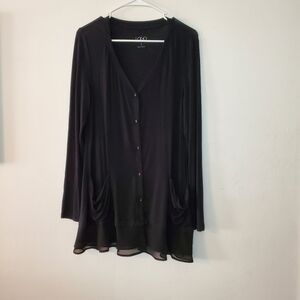 LOGO by Lori Goldstein tunic length cardigan size small
